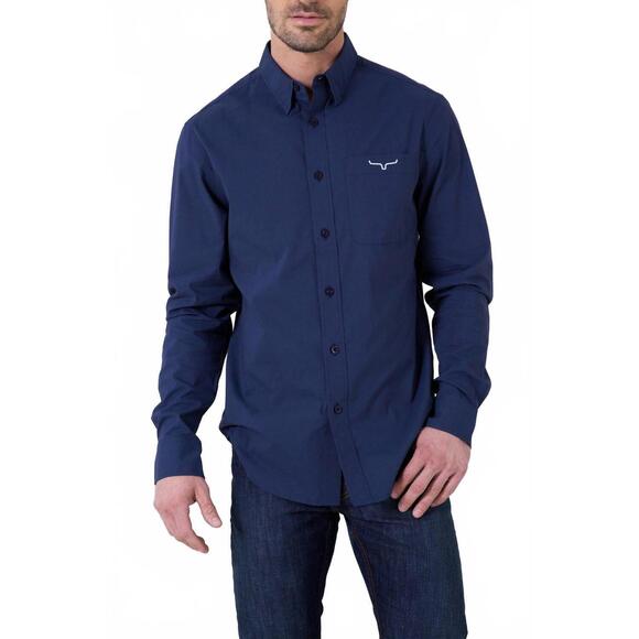 NEW KIMES RANCH team long sleeve button down shirt in navy